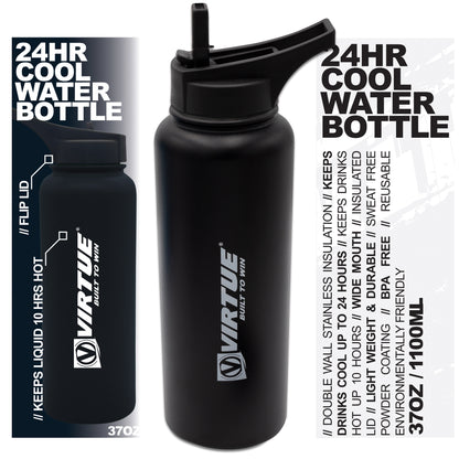 Virtue Stainless Steel 24Hr Cool Water Bottle - 37oz - Black