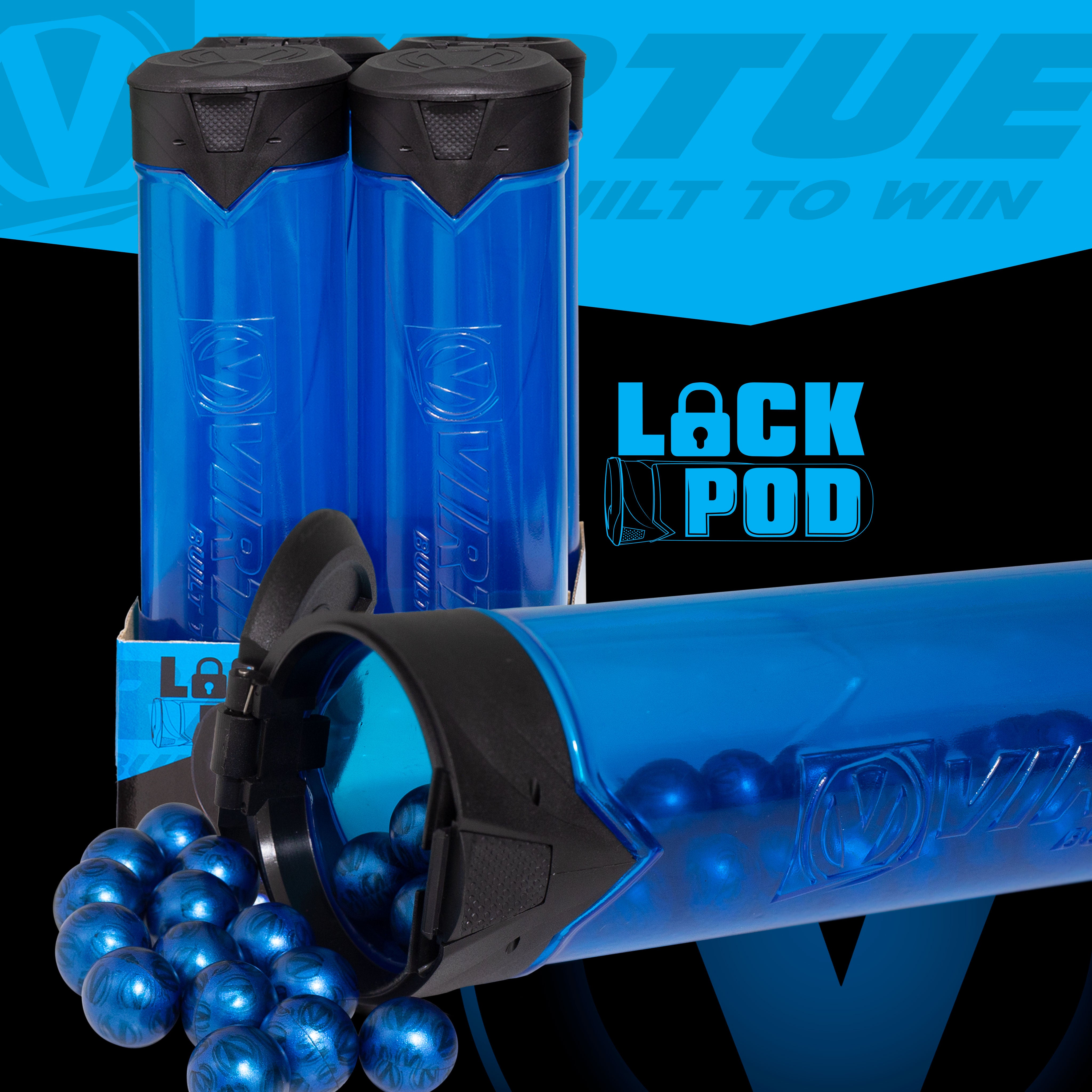 Virtue V2 Lock Pod - Blue - 170rnd Lock Lid Pod - 4 Pack