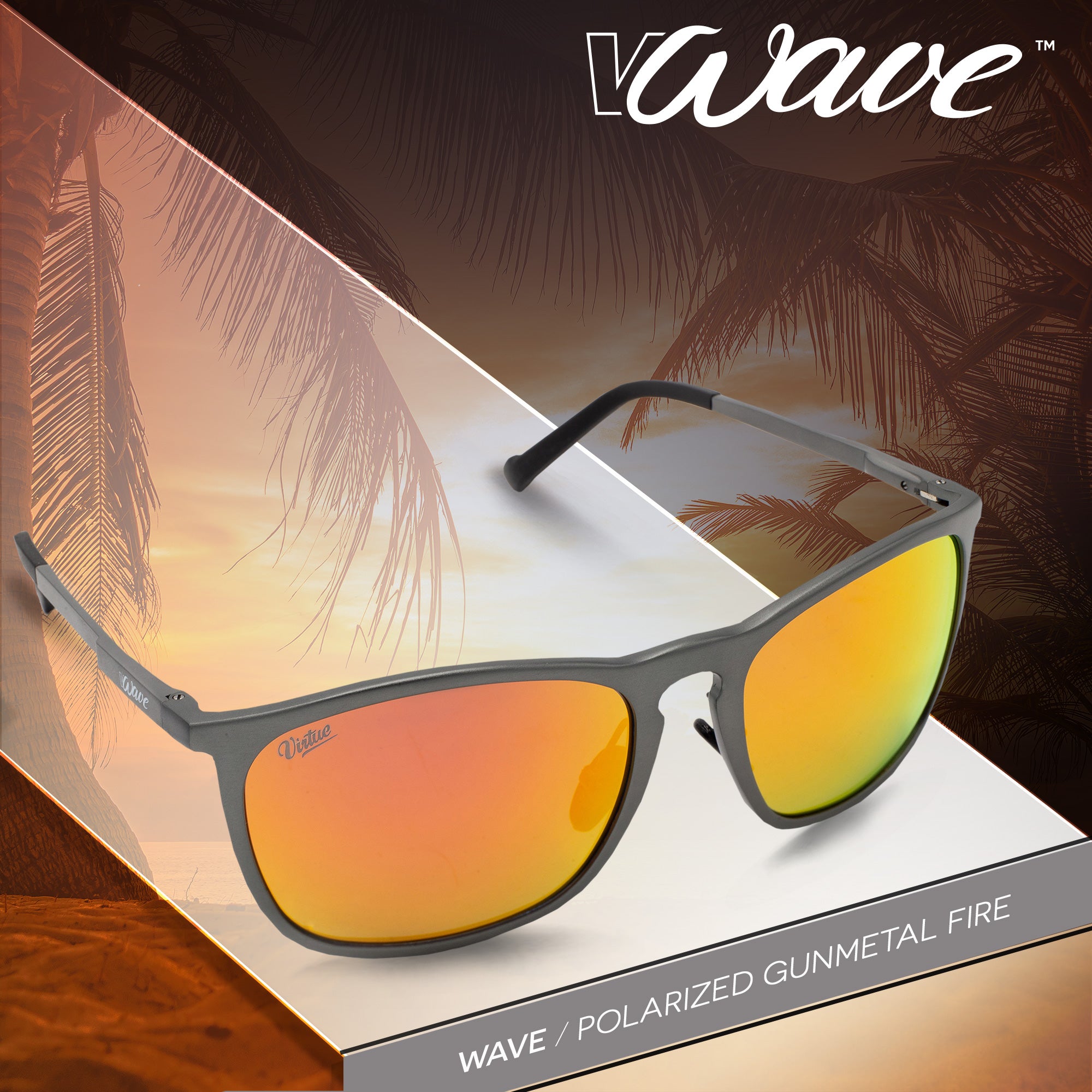 Virtue V-Wave Polarized Sunglasses - Gunmetal Fire