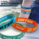 Virtue Wristbands (3-Pack) - Cyan/Aqua/Orange